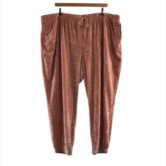 - Asos Pink Crushed‎ Velvet Velour Joggers Pants Women’s plus 24 - Picture 1 of 9